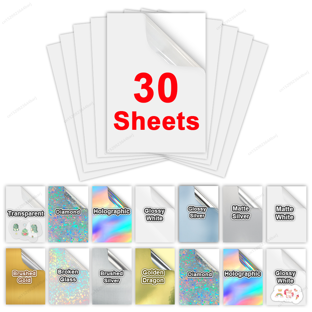 30 hojas de papel adhesivo de  - Commercial Vinyl Printing reseña y precio